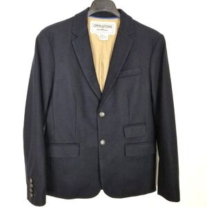 VTG Operations for Levi Strauss Men Wool Blend Blazer Jacket Sz L Navy Button Up